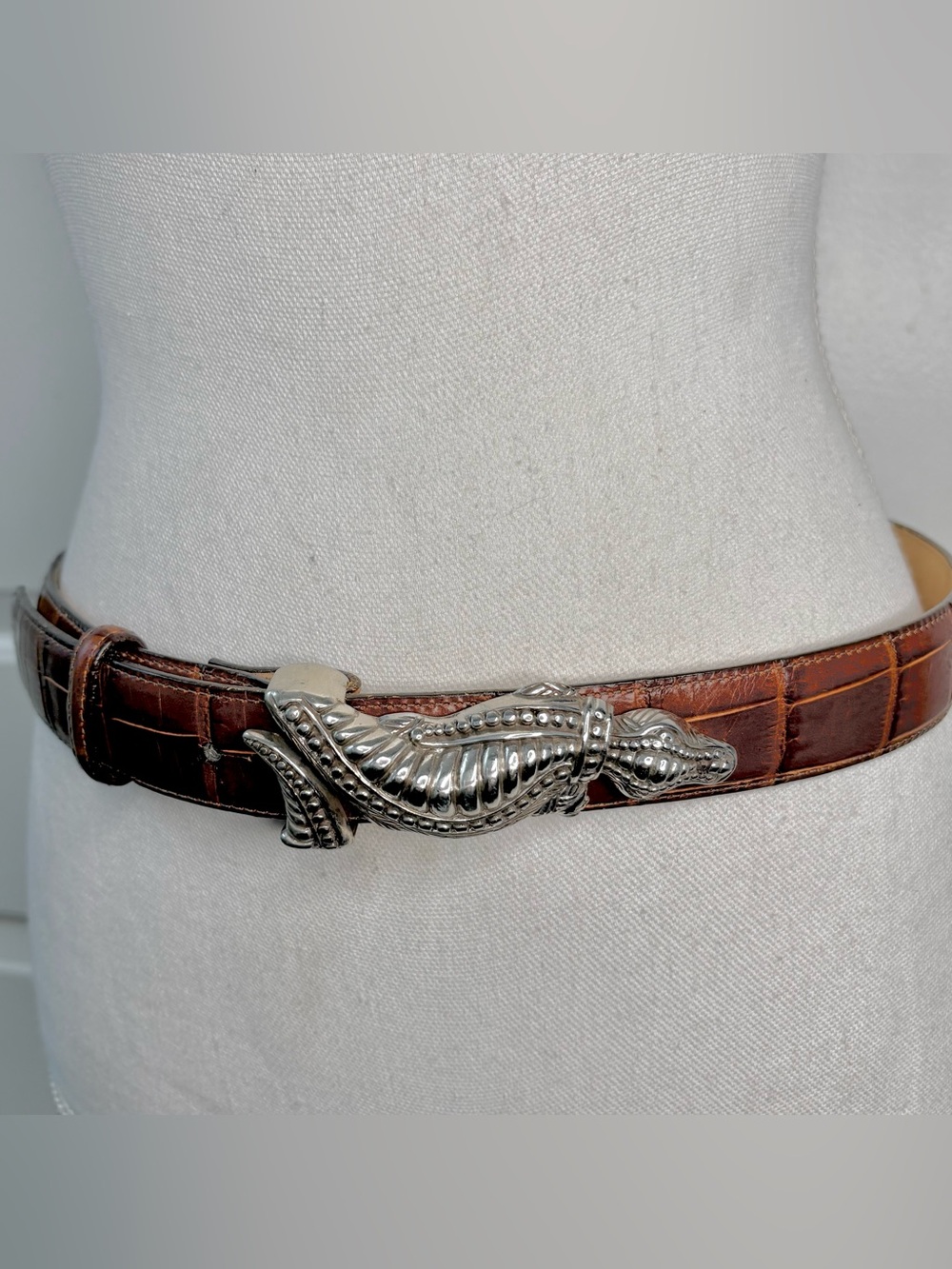 Vintage Brighton crocodile leather belt size L